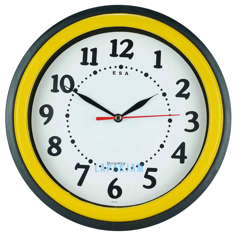 Jam Dinding Analog Custom Esa Kuning JD020ESA722KUN