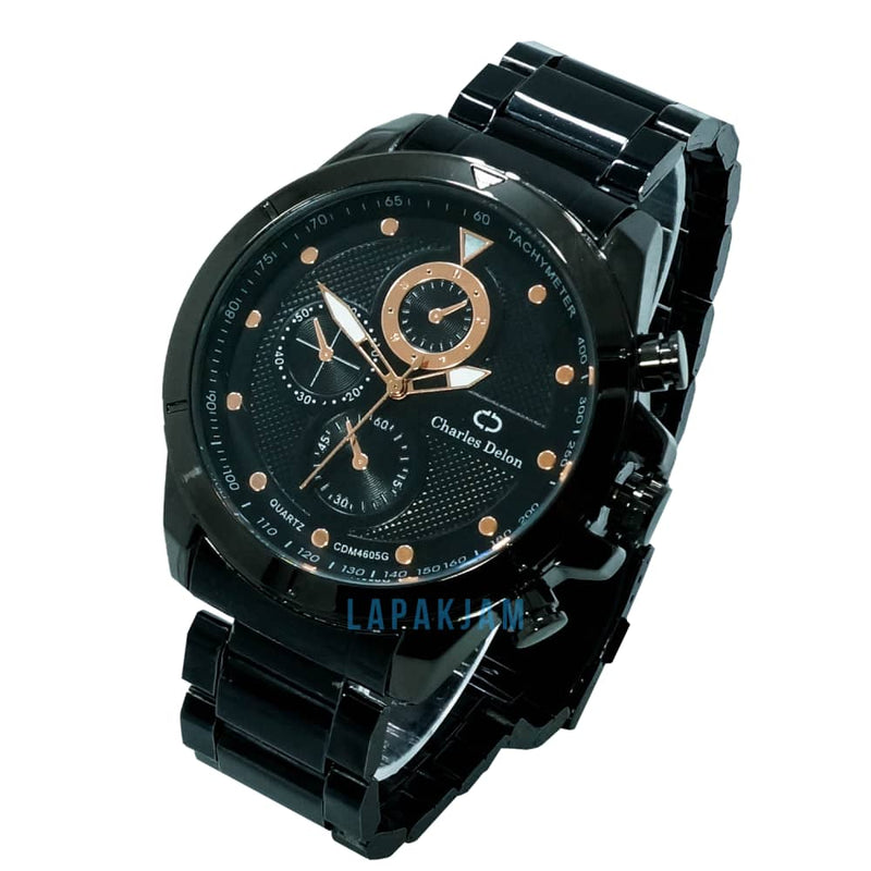 Jam Tangan Analog Formal Charles Delon Hitam JACHARCDM4605GRHIT