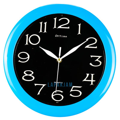 Jam Dinding Analog Polos Minimalis Ontime Biru Muda JDON76-14BIRMU