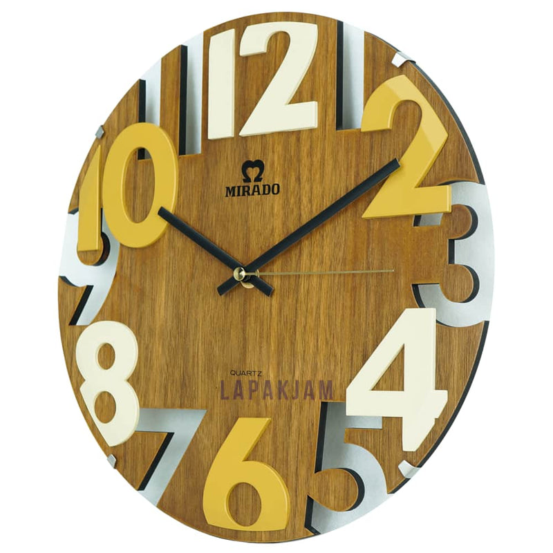 Jam Dinding Analog Polos Minimalis Mirado Coklat JD15-517CKKAY
