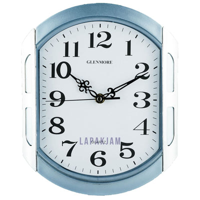 Jam Dinding Analog Polos Minimalis Glenmore Biru JDGLGM5108BIR