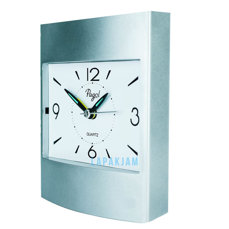 Jam Weker Analog Polos Minimalis Edison Silver WEEDDA009IL