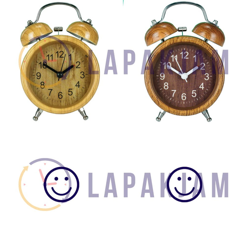 Jam Weker Analog Polos Minimalis Esa Coklat Muda WEESA28322COKMUD