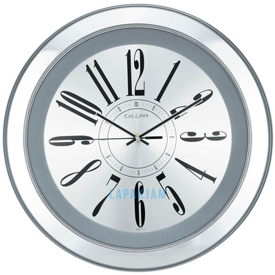 Jam Dinding Analog Polos Minimalis Estiloren Silver JD50S270T-4MSI