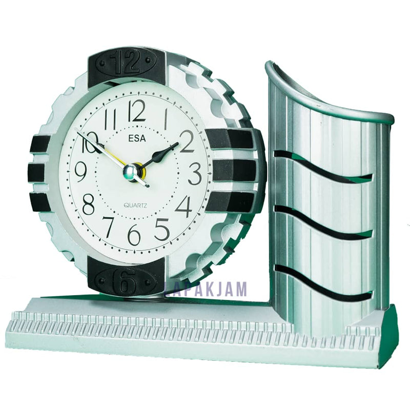 Jam Weker Analog Polos Minimalis Esa Hitam WEESAA-35HIT