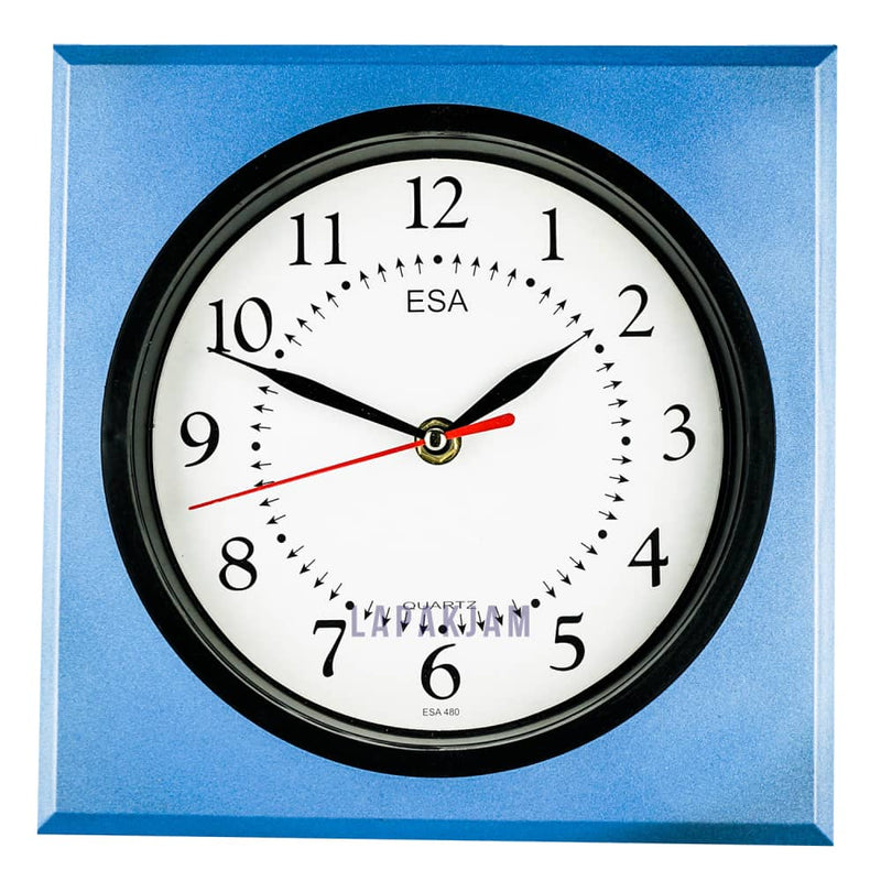 Jam Dinding Analog Polos Minimalis Esa Biru JDES80TDBIR