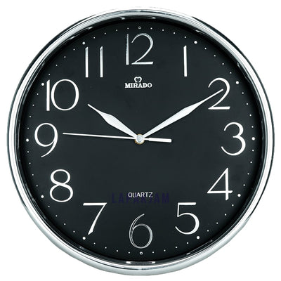 Jam Dinding Analog Polos Minimalis Mirado Hitam JD75-801BASL