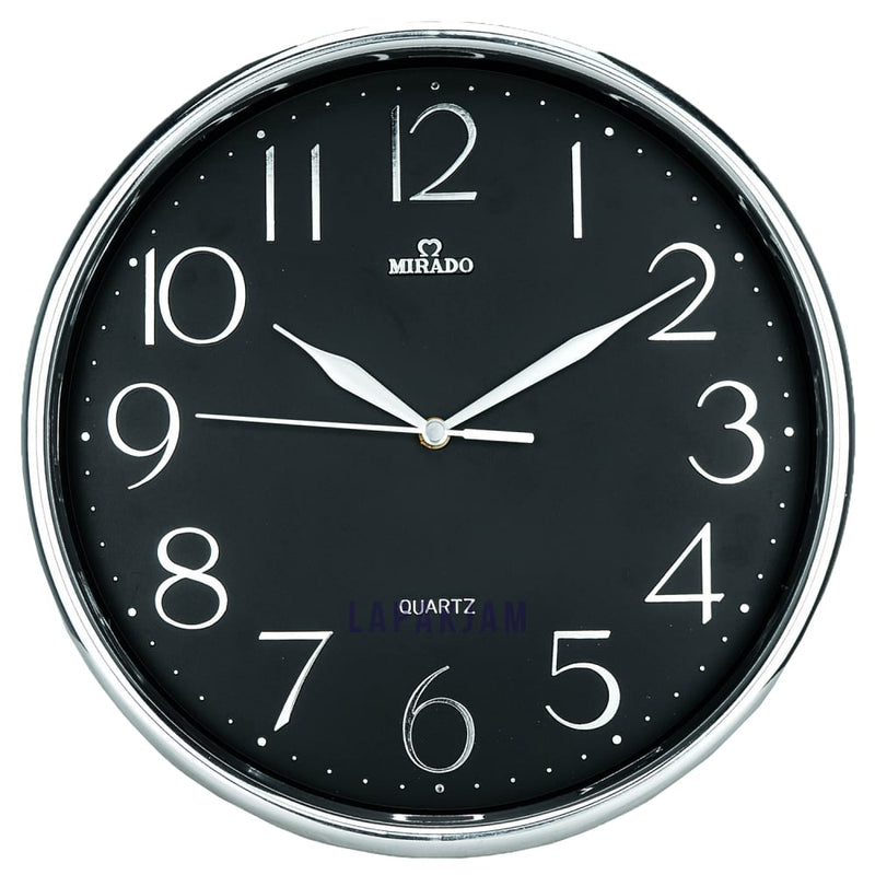 Jam Dinding Analog Polos Minimalis Mirado Hitam JD75-801BASL