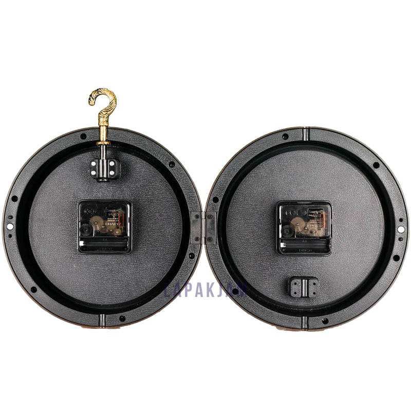 Jam Dinding 2 sisi Gantung Polos Minimalis Esa Coklat JDES6602COK