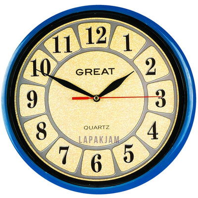 Jam Dinding Analog Bunga Great Biru JDGREA777G5BIR