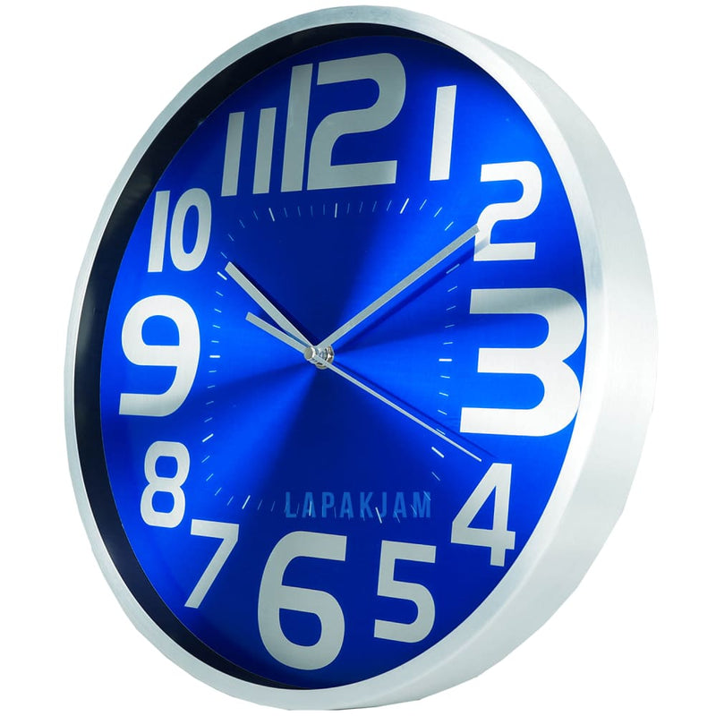 Jam Dinding Analog Polos Minimalis Stainless Biru JDST2814ABIR