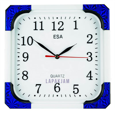 Jam Dinding Analog Polos Minimalis Esa Biru JD028ESA212BIR