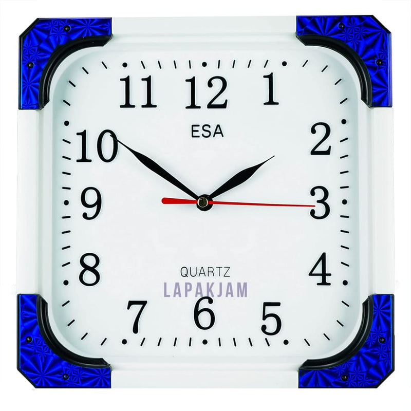 Jam Dinding Analog Polos Minimalis Esa Biru JD028ESA212BIR