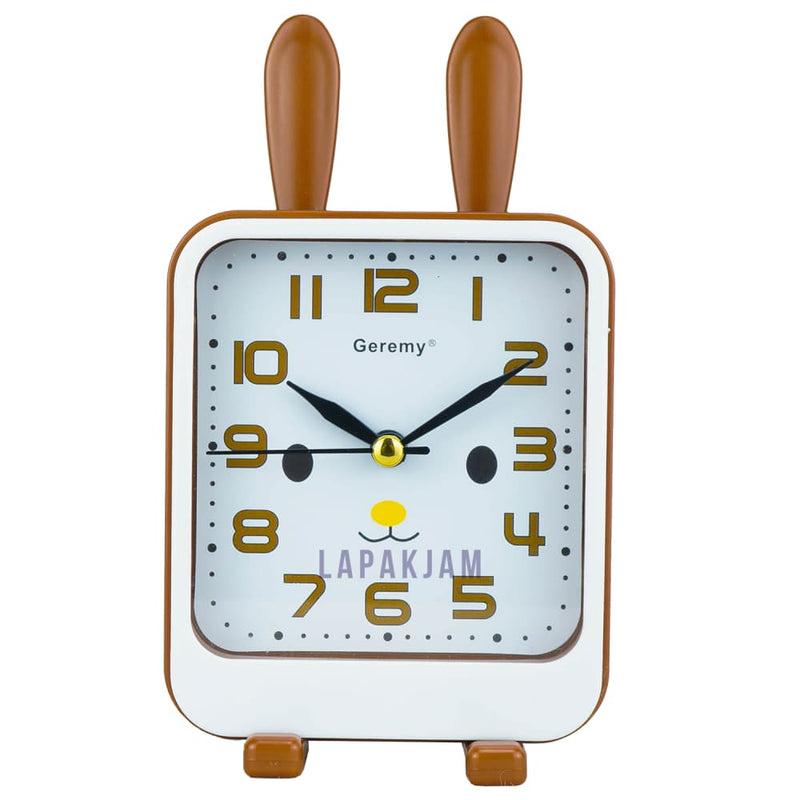 Jam Weker Analog Polos Minimalis Geremy Coklat WEGEG1544SCOK