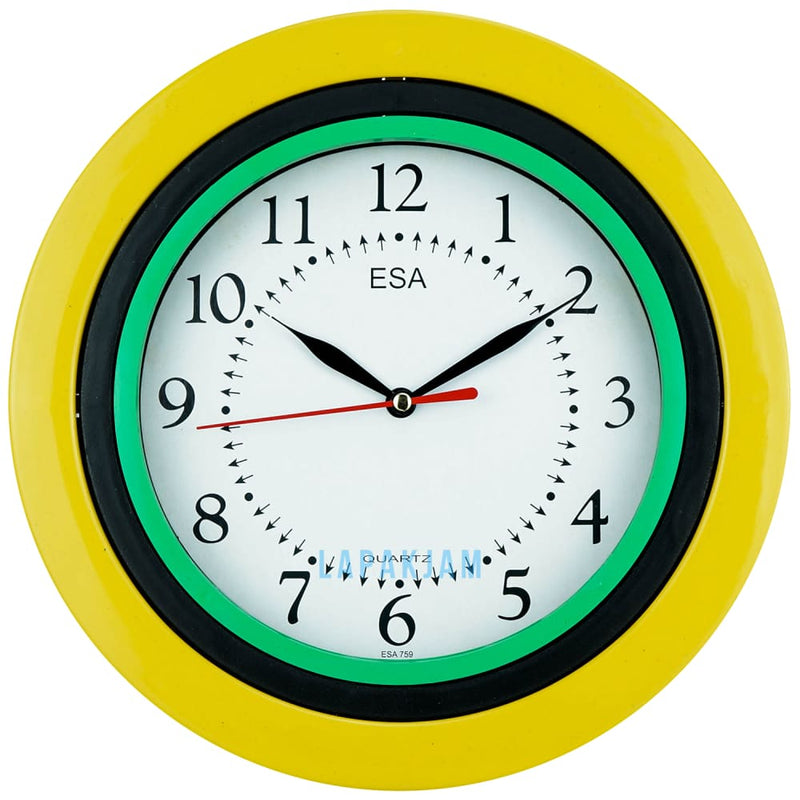 Jam Dinding Analog Polos Minimalis Esa Kuning JD020ESA759KUN