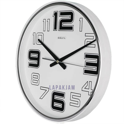 Jam Dinding Analog Polos Minimalis Sakana Putih JDSAKA583PUT