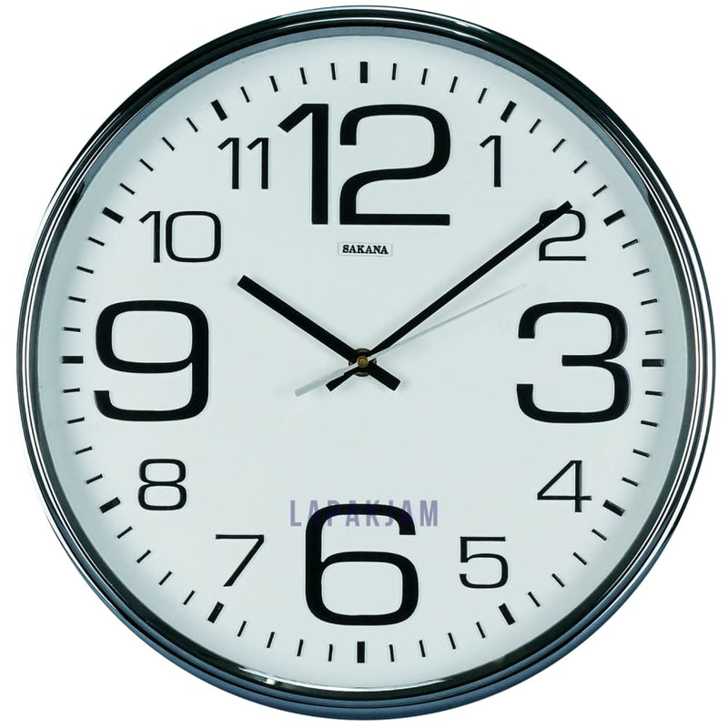 Jam Dinding Analog Polos Minimalis Sakana Hitam JDSAKA649CHIT