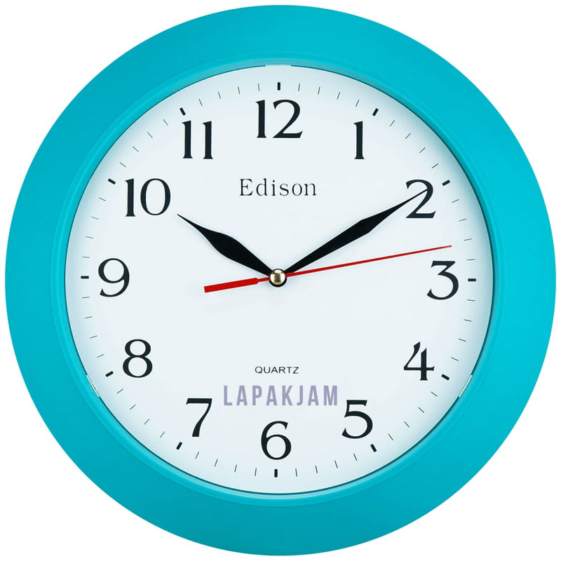 Jam Dinding Analog Polos Minimalis Edison BiruTosca JDEDED07TOS