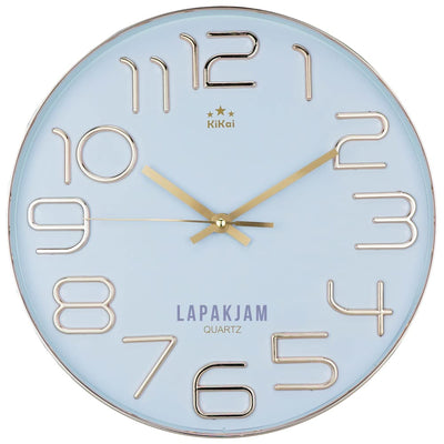 Jam Dinding Analog Polos Minimalis Kikai Gold JDKIWS7377PGOL