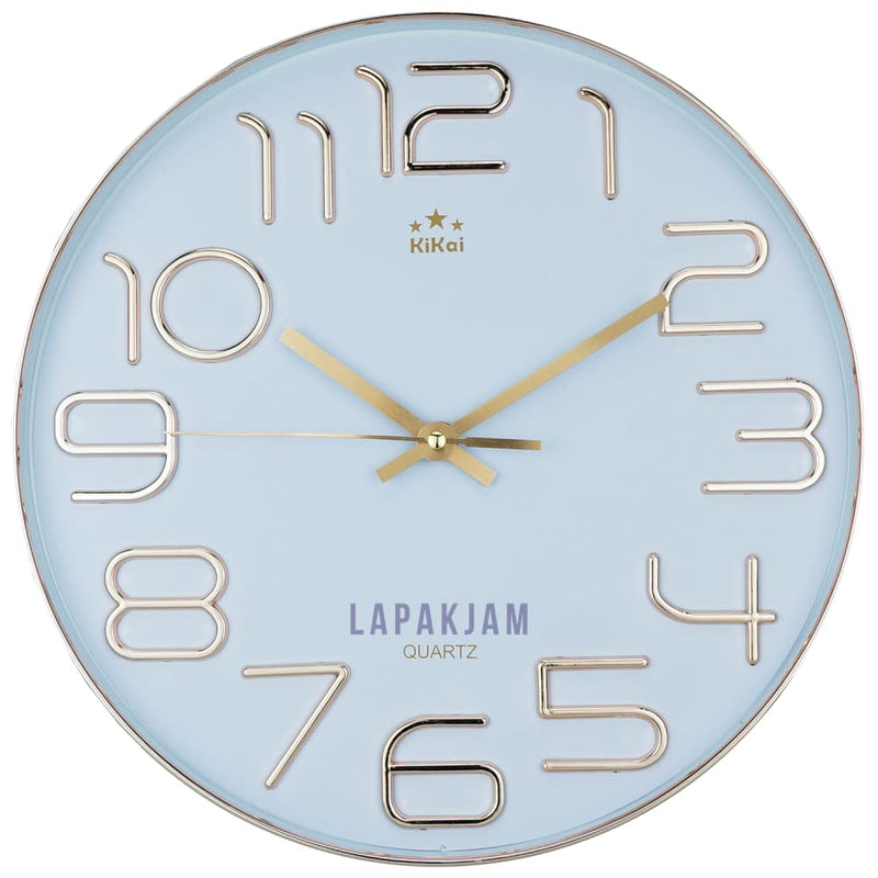 Jam Dinding Analog Polos Minimalis Kikai Gold JDKIWS7377PGOL
