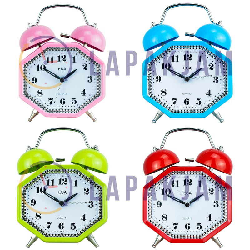 Jam Weker Analog Polos Minimalis Esa Pink WEES841PIN