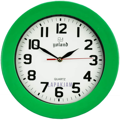 Jam Dinding Analog Polos Minimalis Alari Hijau JDALAR2830PHIJ