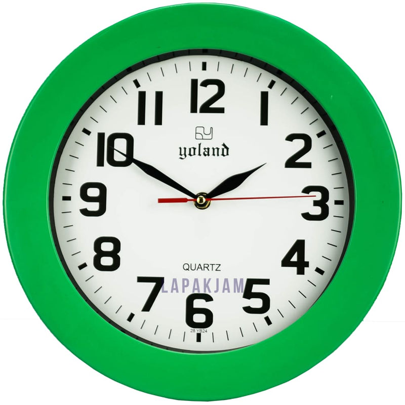 Jam Dinding Analog Polos Minimalis Alari Hijau JDALAR2830PHIJ
