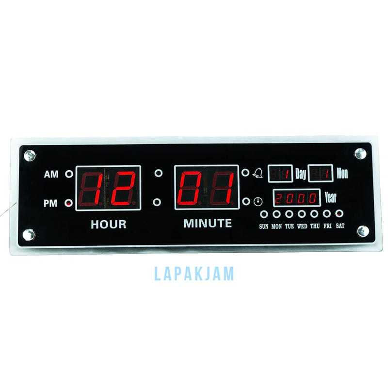 Jam Dinding Digital LED Polos Minimalis Esa Silver JD0365LED580SI