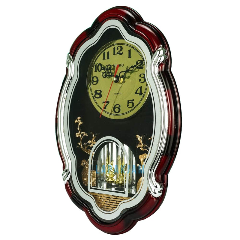 Jam Dinding Bell Permata/Feminim/Norak Nikko Maroon JDNIKKNK-137MAR