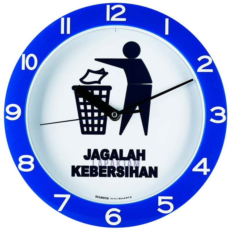Jam Dinding Analog Kaligrafi Diamond Biru JD4552KC2ETSIL