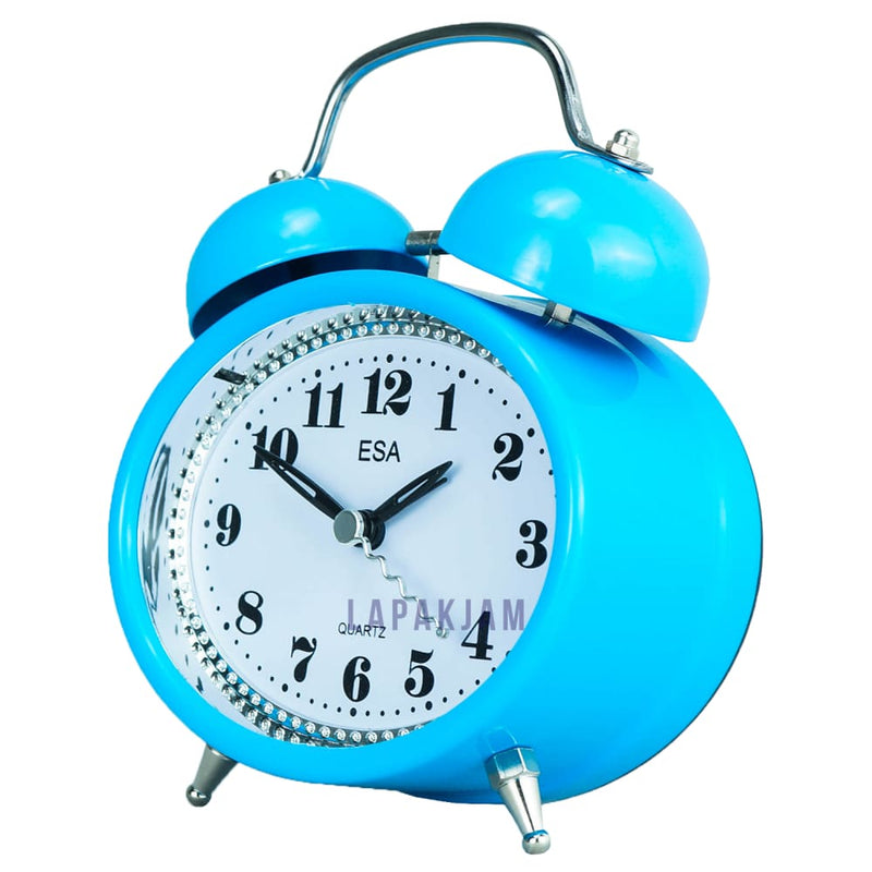 Jam Weker Analog Polos Minimalis Esa Biru WEES840BIR