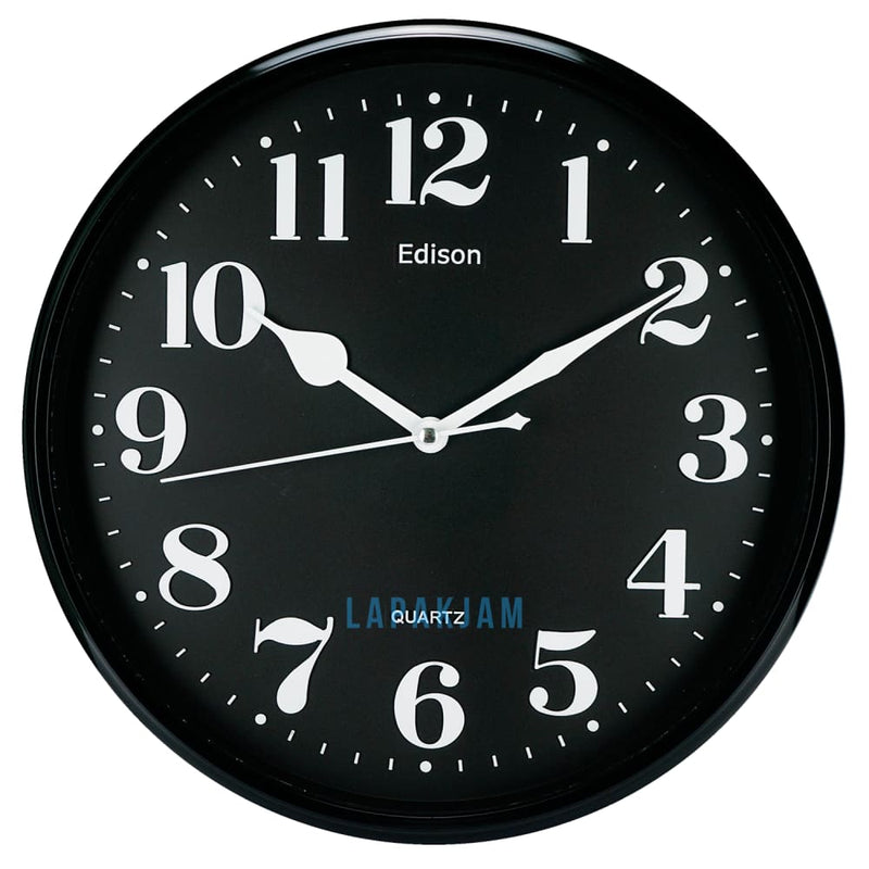 Jam Dinding Analog Polos Minimalis Edison Hitam JDEDISEDW319T31HIT