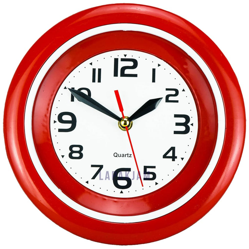 Jam Dinding Analog Polos Minimalis Piorus Merah JDPI08MER