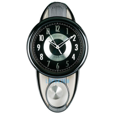 Jam Dinding Bell & Bandul Polos Minimalis Estiloren Hitam JDTICRT1T-3LA