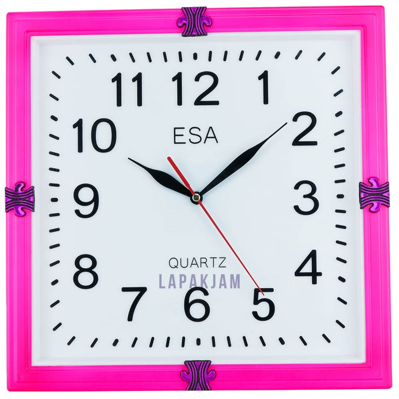 Jam Dinding Analog Polos Minimalis Esa Pink JD0070ESA971PI