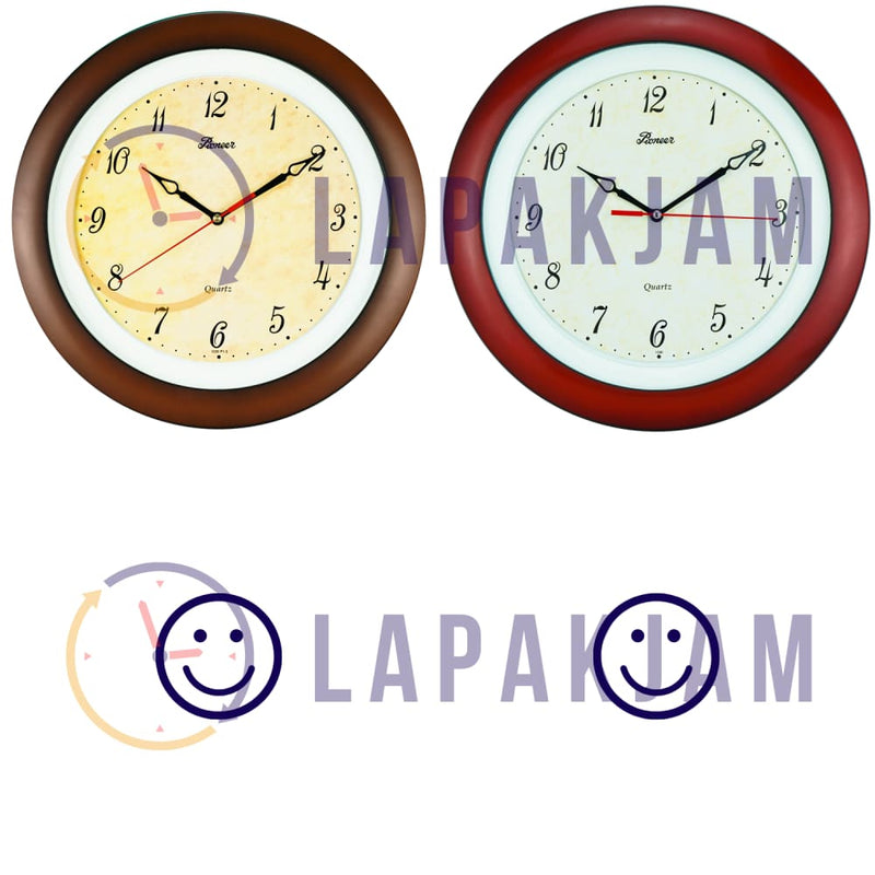 Jam Dinding Analog Polos Minimalis Pioneer Brown JDONDP1P13BO