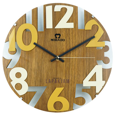 Jam Dinding Analog Polos Minimalis Mirado Coklat JD15-517CKKAY