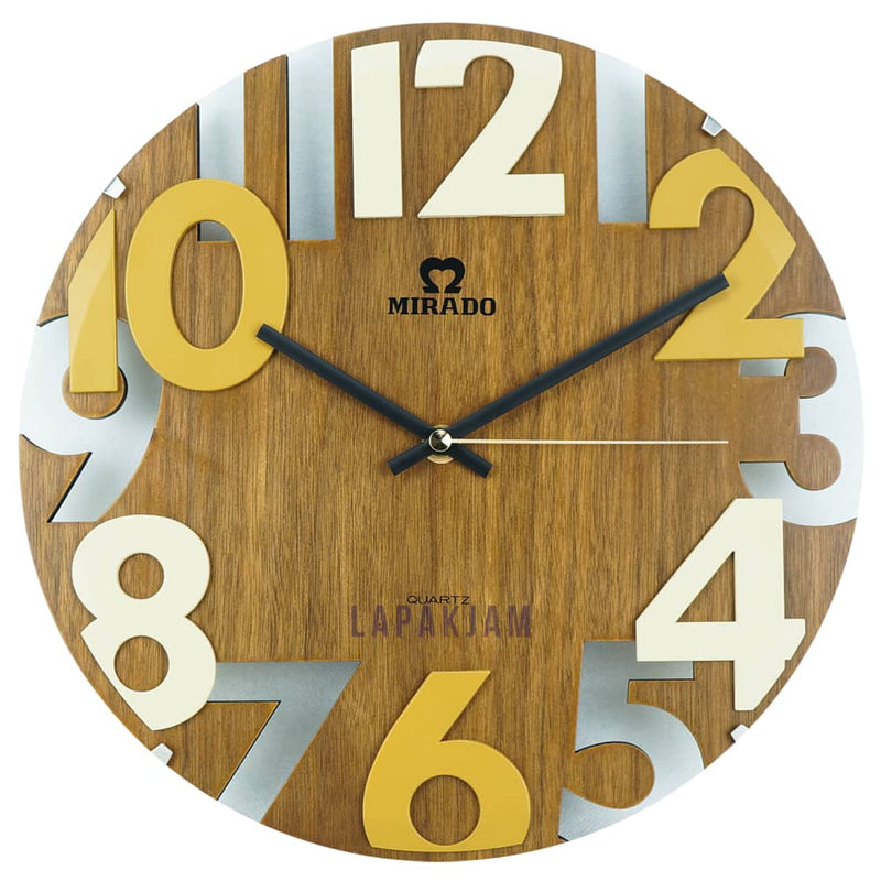 Jam Dinding Analog Polos Minimalis Mirado Coklat JD15-517CKKAY