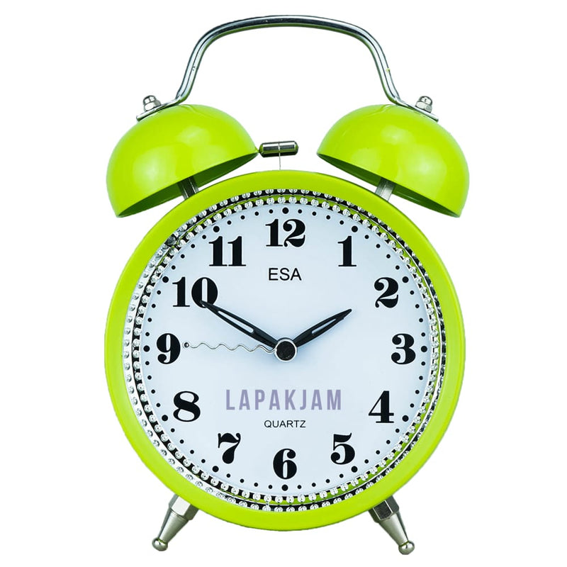 Jam Weker Analog Polos Minimalis Esa Hijau WEES839HIJ