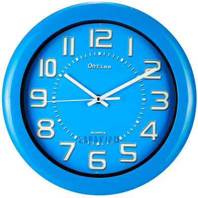 Jam Dinding Analog Polos Minimalis Ontime Biru JDONTI767-17BIR
