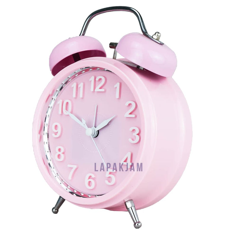 Jam Weker Analog Polos Minimalis Esa Pink WEKI60D-TEPPIN