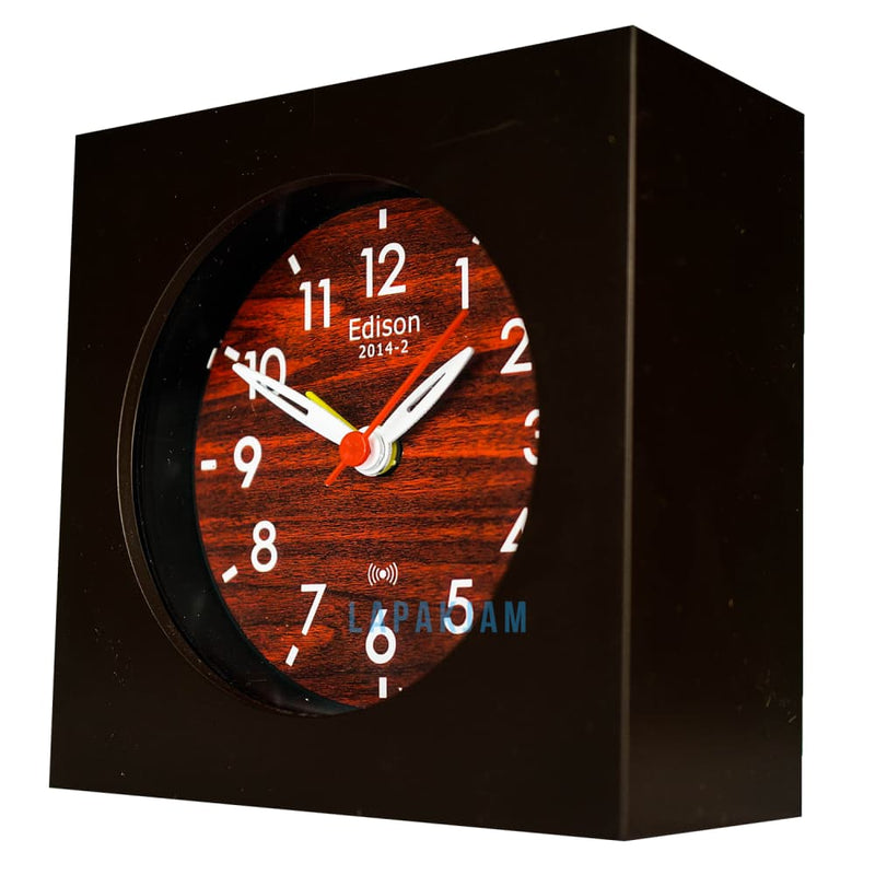 Jam Weker Analog Polos Minimalis Edison Coklat WEED2014-2COK