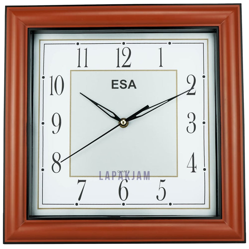 Jam Dinding Analog Polos Minimalis Esa Coklat JDESS-444COK