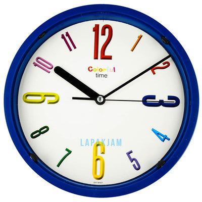 Jam Dinding Analog Polos Minimalis Ontime Biru JDONTI1917-CT01BLU