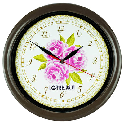 Jam Dinding Analog Bunga Great Coklat JDGREA777G-4COK