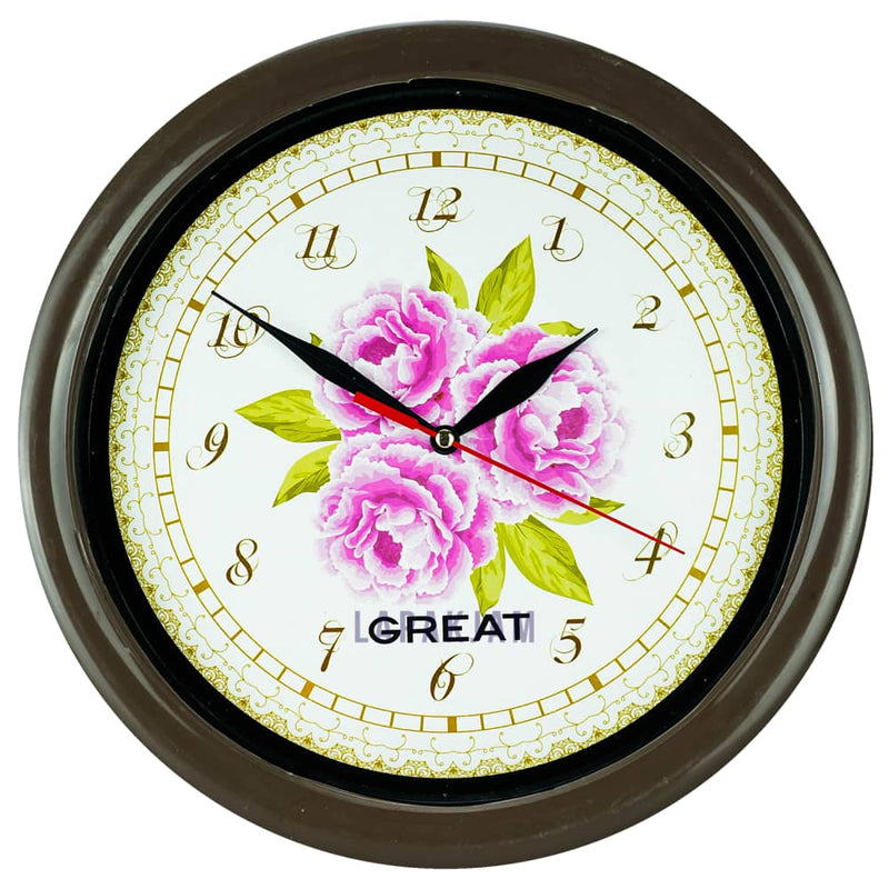 Jam Dinding Analog Bunga Great Coklat JDGREA777G-4COK
