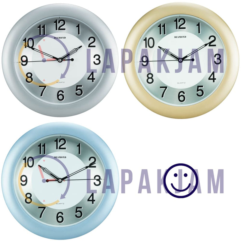 Jam Dinding Analog Polos Minimalis Diamond Silver JDDI237-16SIL
