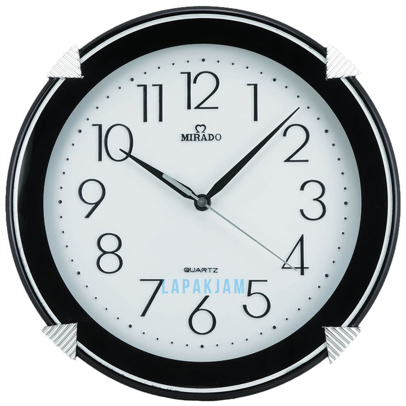 Jam Dinding Analog Polos Minimalis Mirado Silver JD65-806WI-SIL