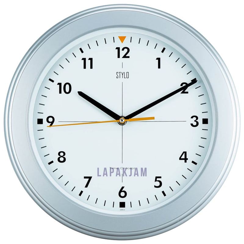 Jam Dinding Analog Polos Minimalis Stylo Silver JDST3250-2SIL