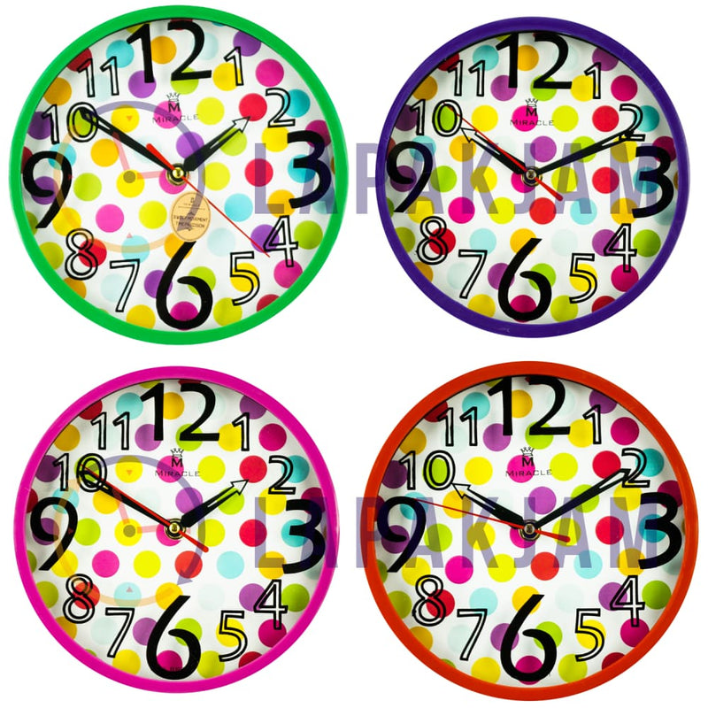 Jam Dinding Analog Polos Minimalis Miracle Hijau JDMIRAM26BP01HIJ
